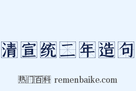 清宣统二年造句是什么意思的图片